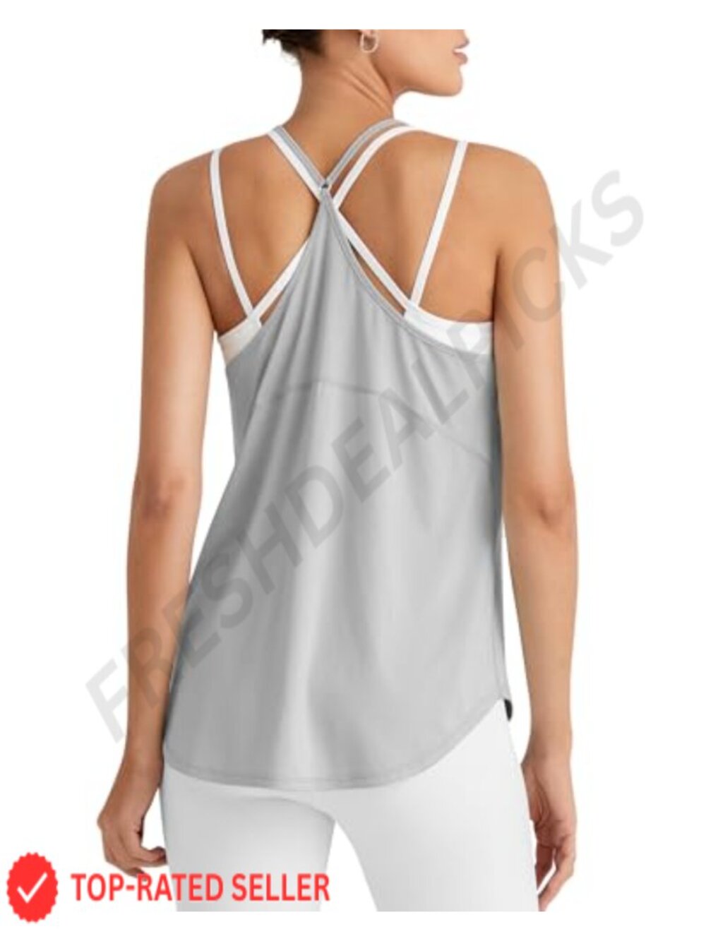 Women's Racerback Workout Tank Top Loose Fit Lightweight Athletic Tee